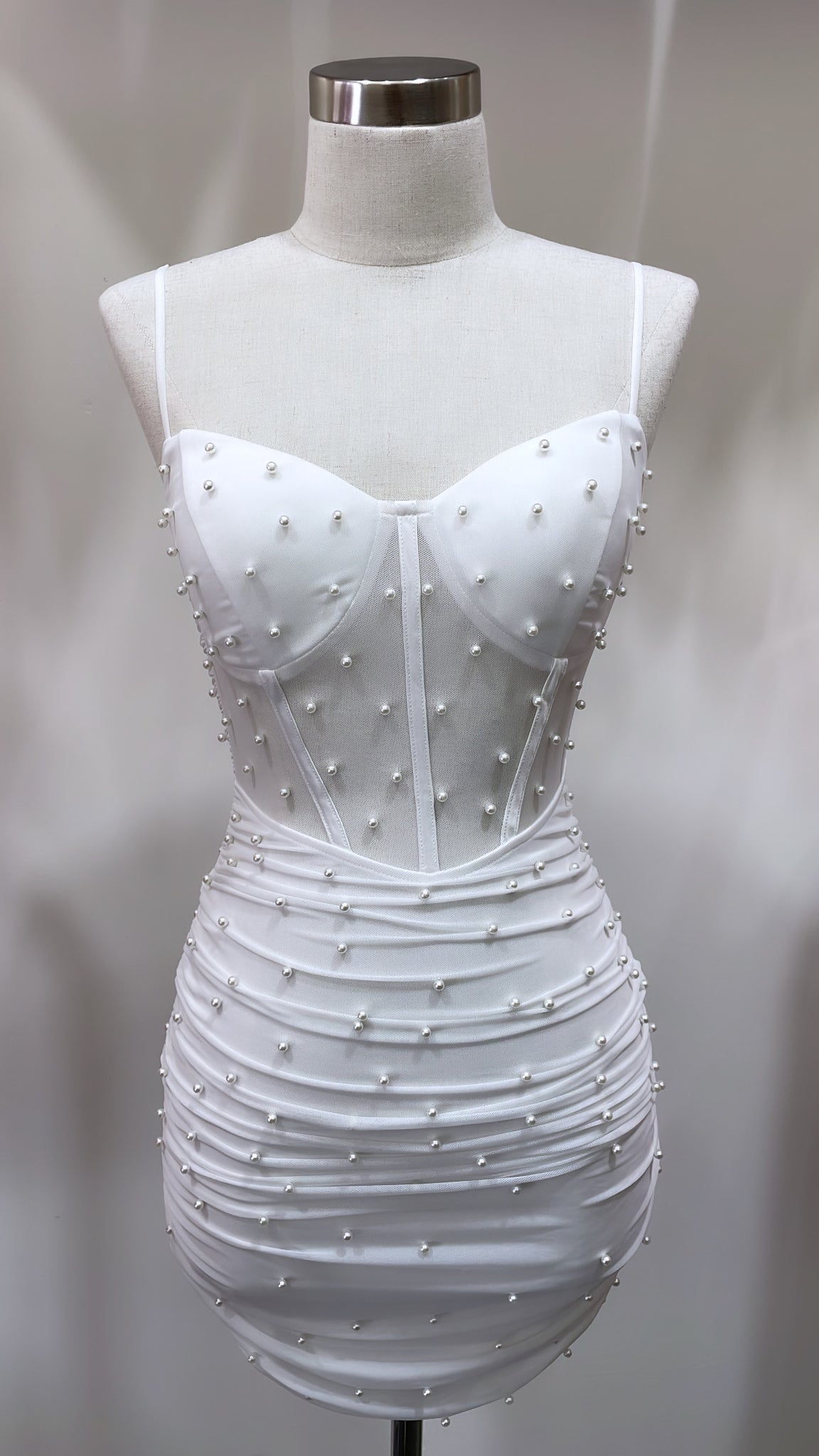 Corset Pearl Dress - Ivory