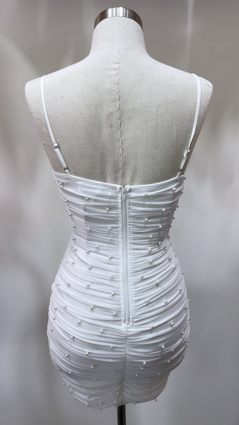 Corset Pearl Dress - Ivory