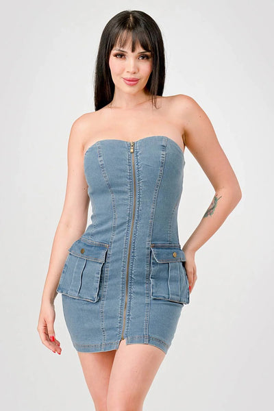 Denim Cargo Dress